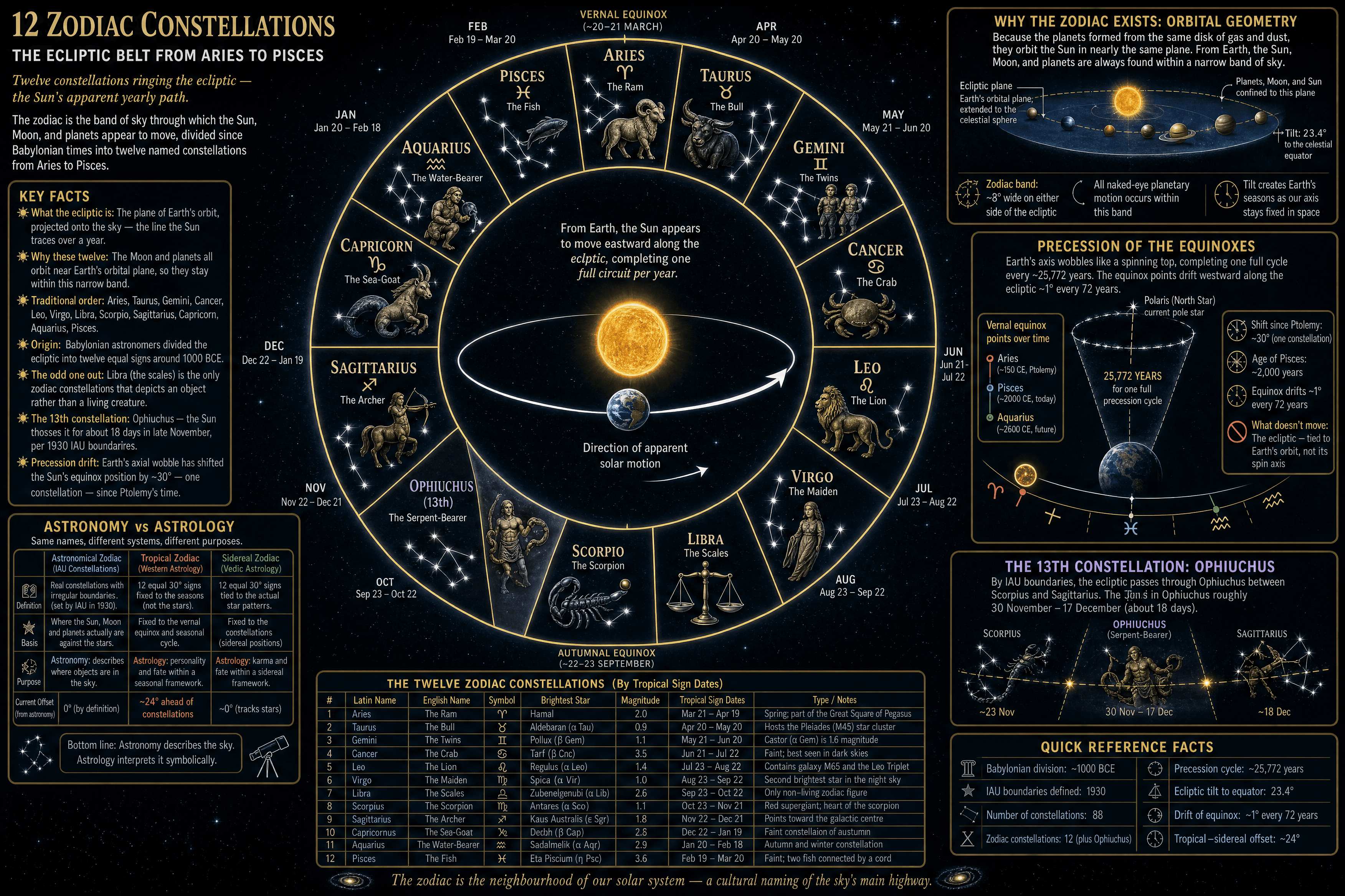 12 Zodiac Constellations